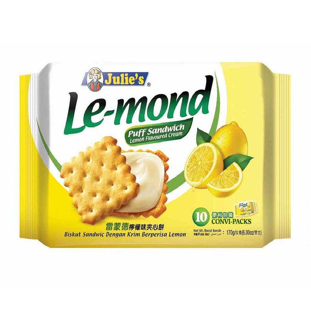 JULIE'S LE-MOND PUFF SANDWICH LEMON FLAVOURED CREAM 170G