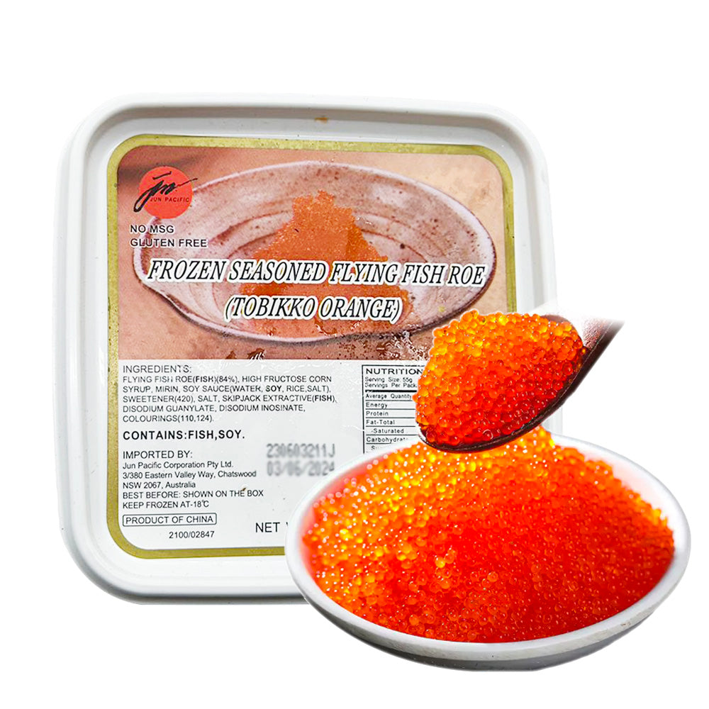 JUN FROZEN SEASONED FLYING FISH ROE TOBIKKO ORANGE 110G