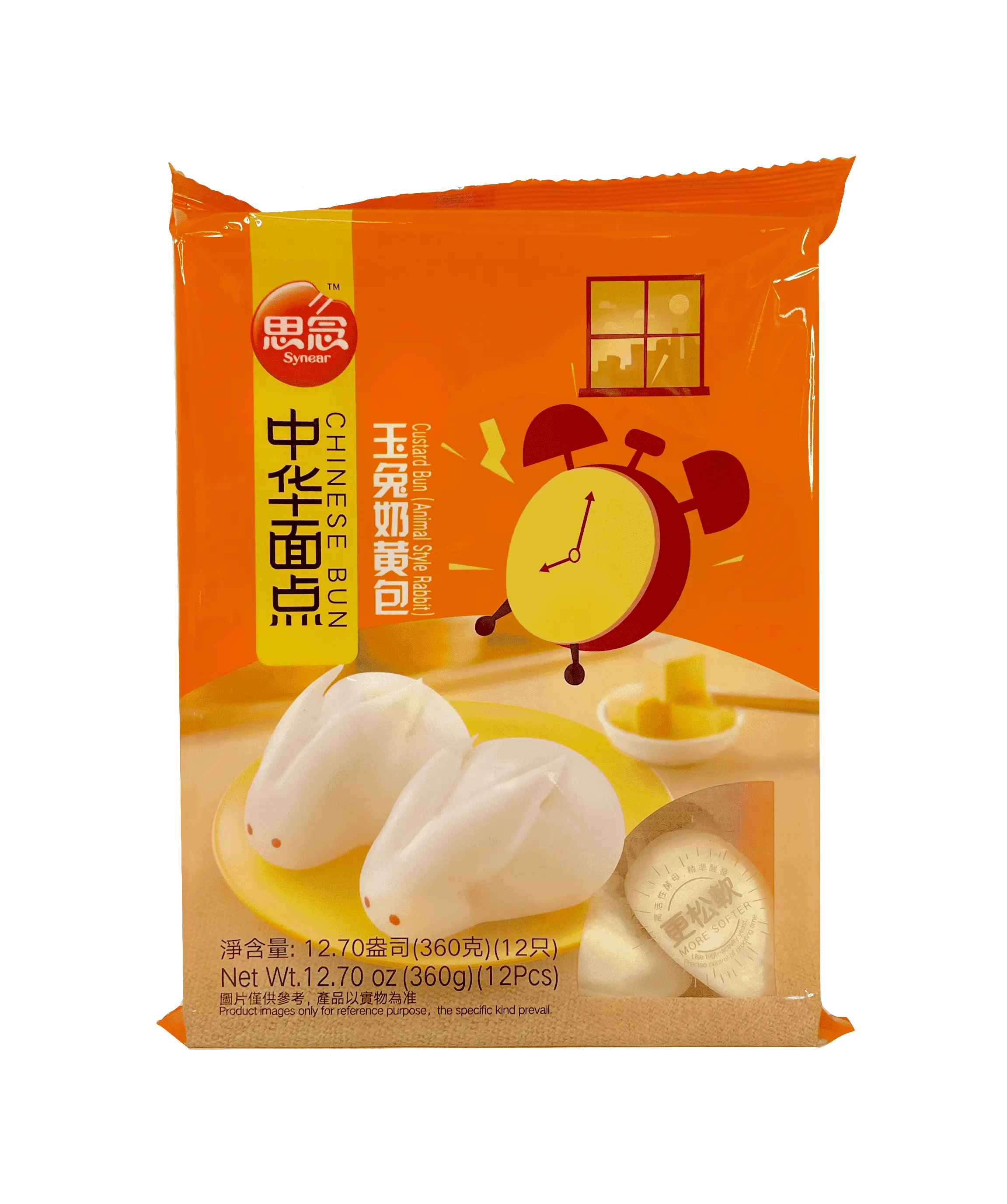 SYNEAR CUSTARD ANIMAL STYLE RABBIT BUN360G