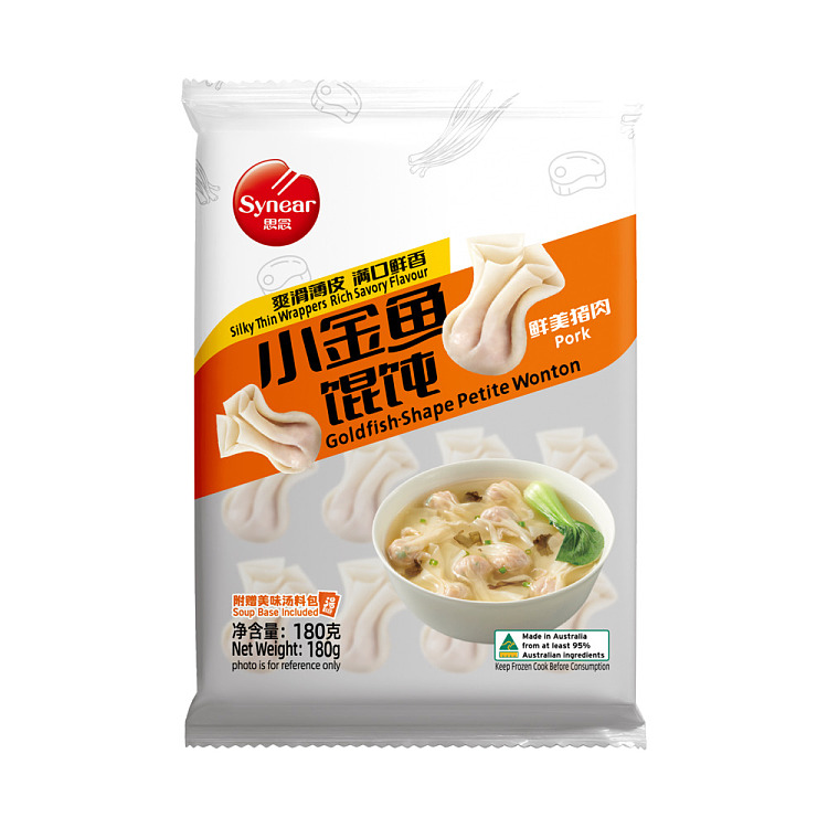 SYNEAR GOLDFISH-SHAPE PETITE PORK WONTON180G